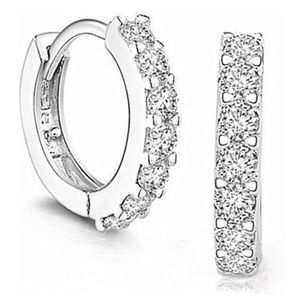 COPY - Swarovski Crystal and sterling silver mini hoop earrings.